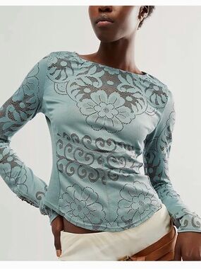 Free People Wild Roses Top sz L NWT